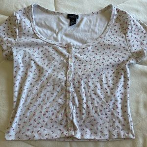 Cute floral rue 21 top